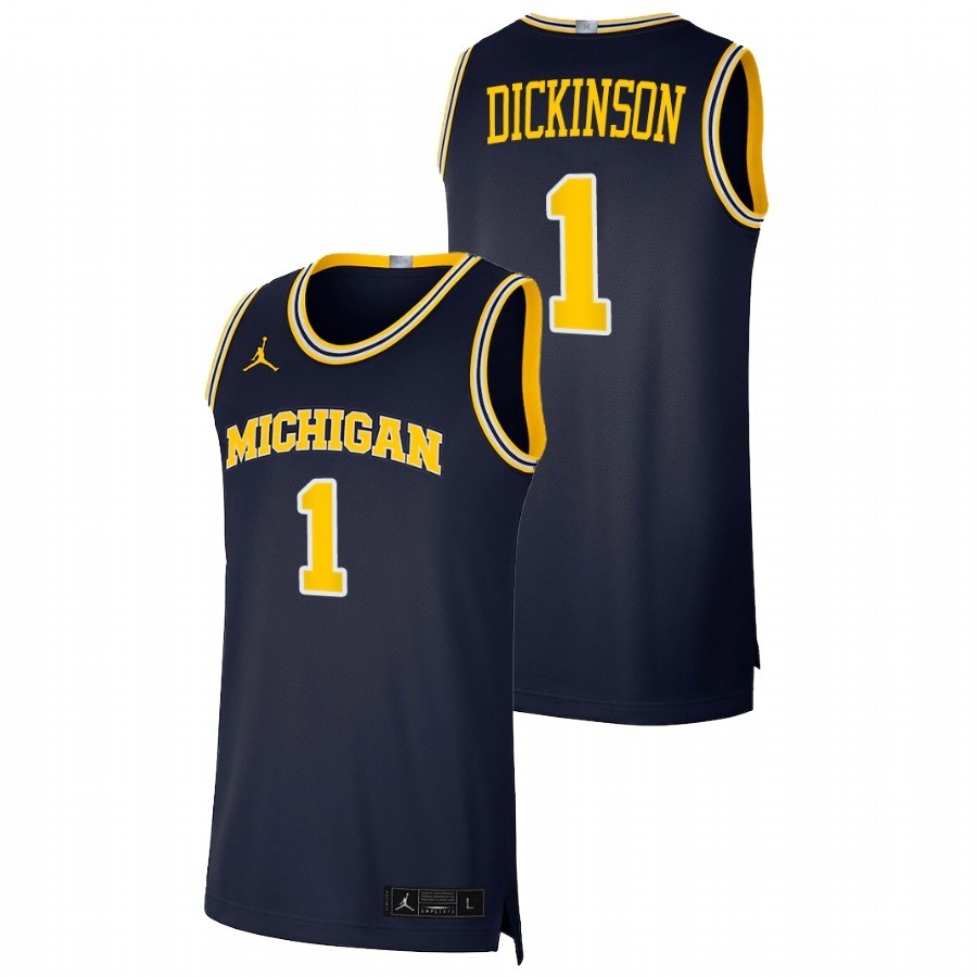 Michigan Wolverines Men's NCAA Hunter Dickinson #1 Navy 2021 Dri-FIT Swingman College Basketball Jersey HAX7849BE